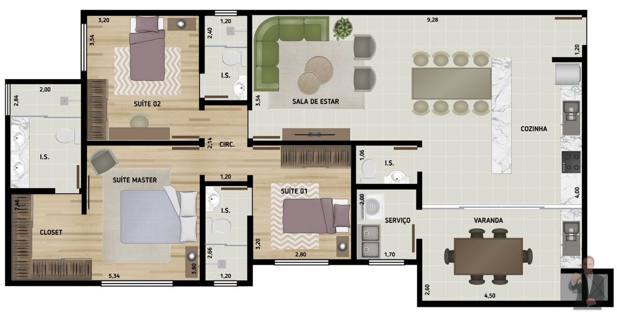 Apartamento à venda - 120m² - Umuarama - PR — foto 4