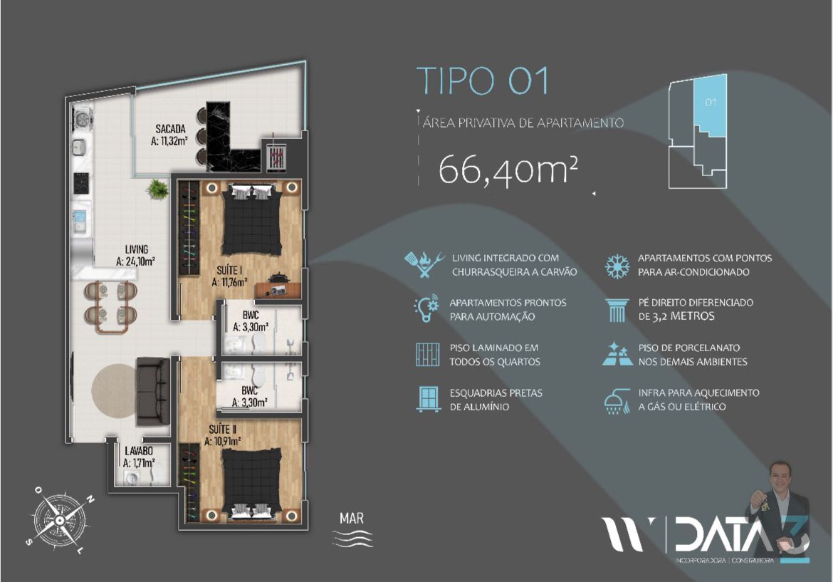 Apartamento à venda - 2 suítes - Alto Pequerê - Porto Belo — foto 7