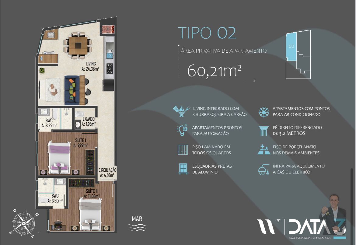 Apartamento à venda - 2 suítes - Alto Pequerê - Porto Belo — foto 8