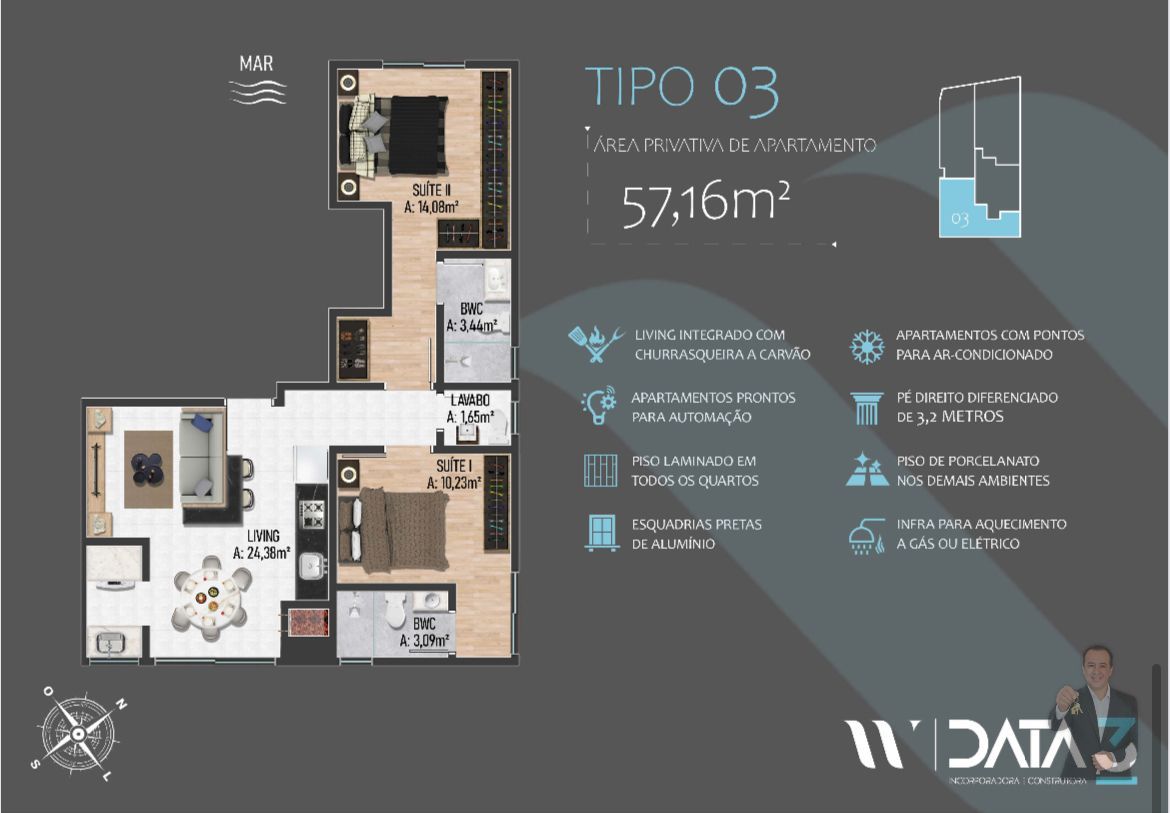 Apartamento à venda - 2 suítes - Alto Pequerê - Porto Belo — foto 9