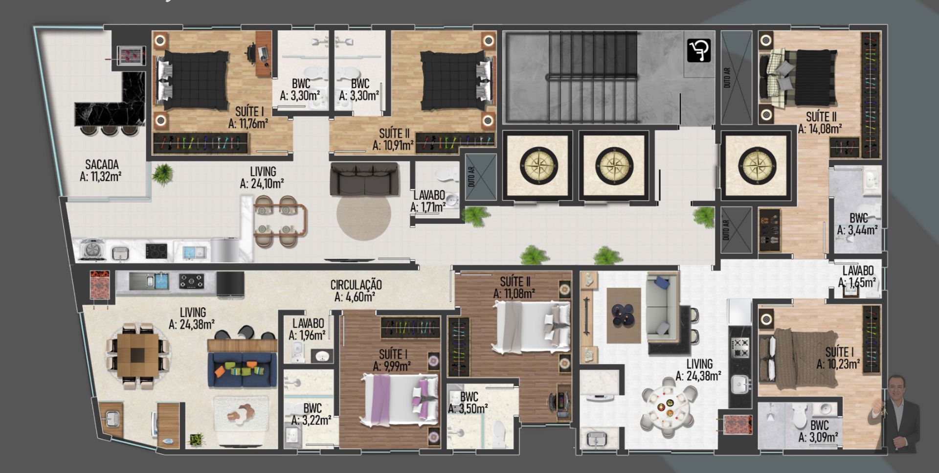 Apartamento à venda - 2 suítes - Alto Pequerê - Porto Belo — foto 10